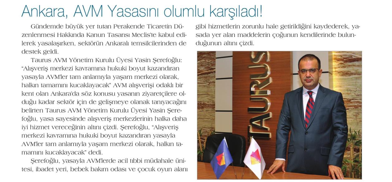 Ankara, AVM Yasasını Olumlu Karşıladı!